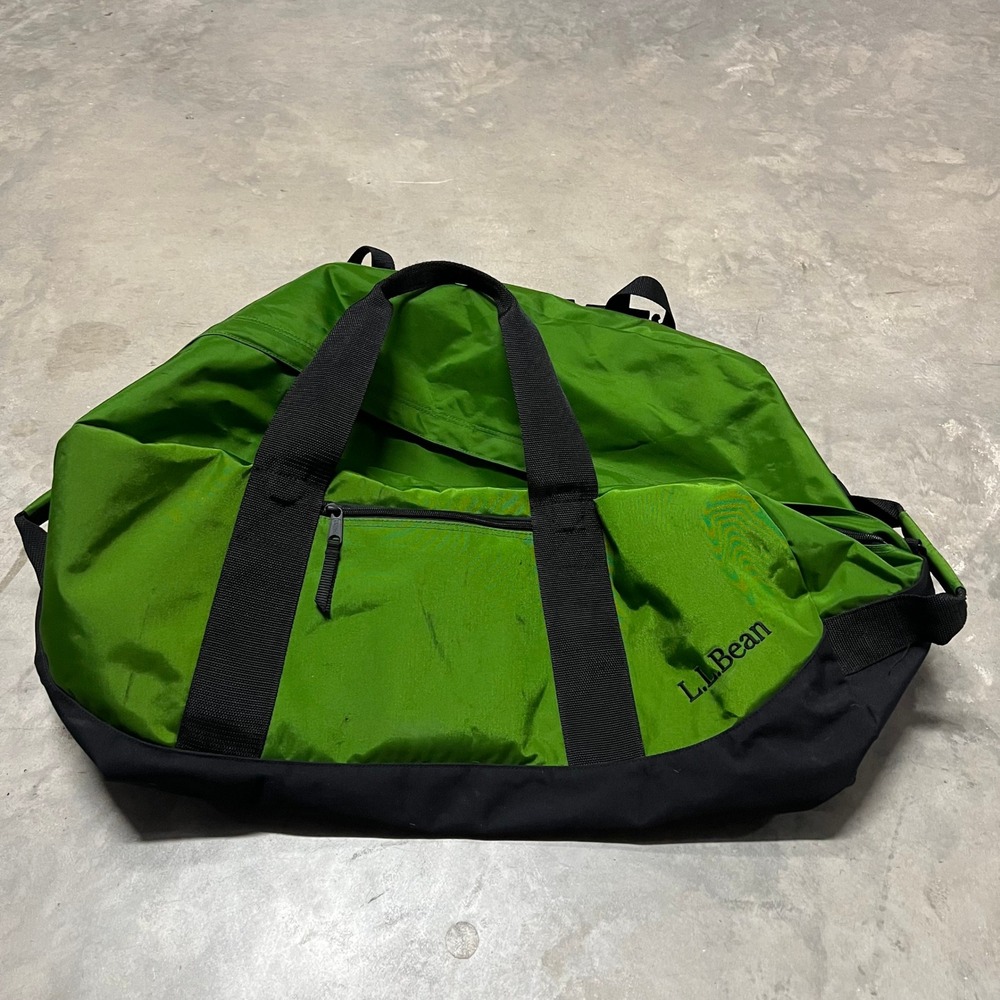 LL Bean Adventure Duffle Bag XL 96L Green Black Nylon Travel Luggage 155535